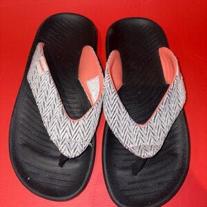 Hey Dude Black and Gray Flip Flops women size 6